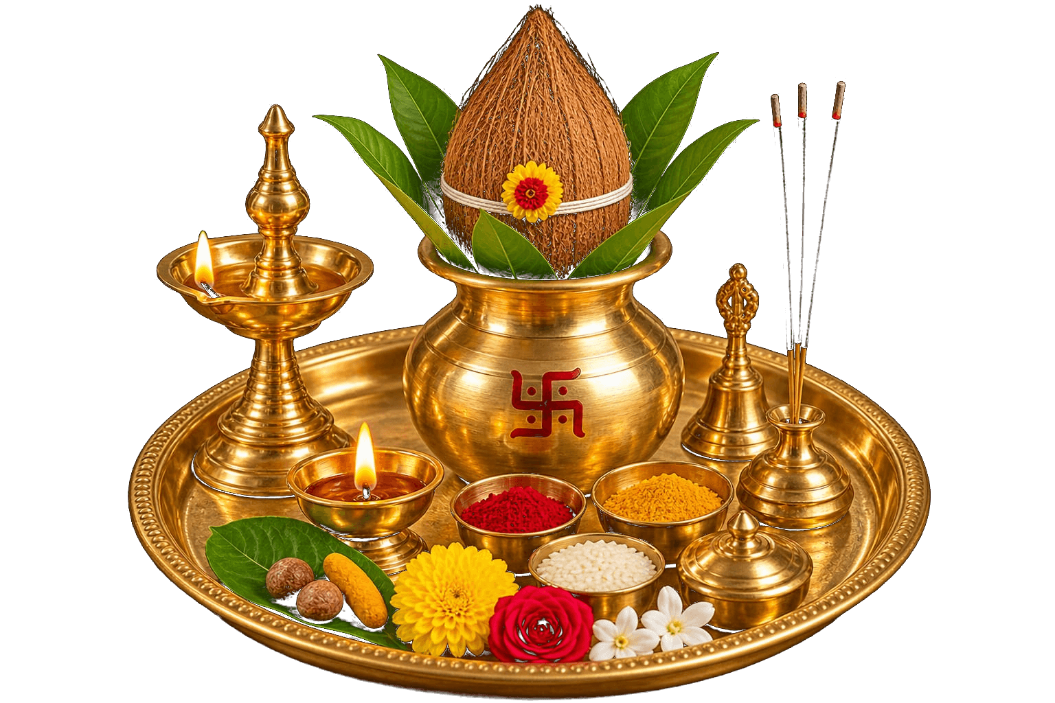 Traditional Brass Diya Plate
